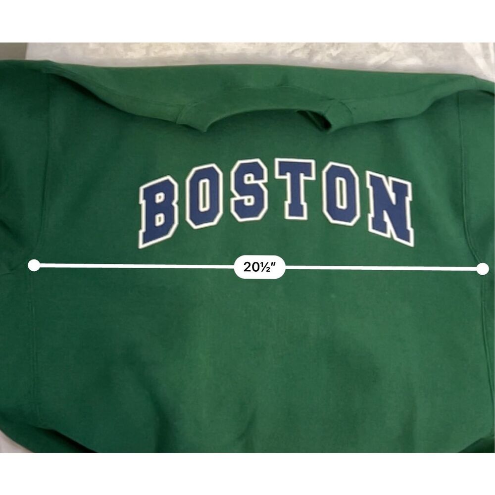 Women’s Crewneck “Boston” Pullover Sweatershirt Green XL - Picture 7 of 9